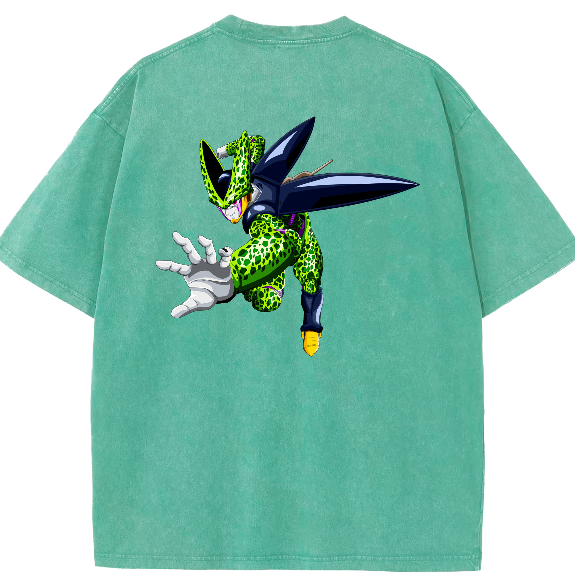 （画像用） ドラゴンボール セル DRAGON BALL Cell 綿100% ヴィンテージ風 半袖Tシャツ（背面プリント）